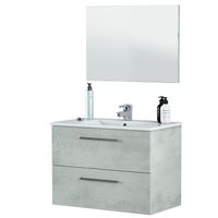 Aruba Concrete Bathroom Cabinet 80X45X64 incl. Mirror and Ceramic Basin